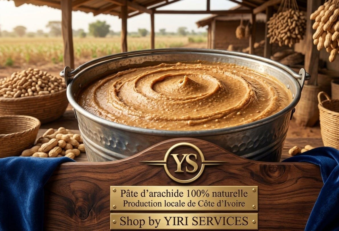 Pâte d'arachide pure 100% naturelle sans huile ajoutée – grossiste Côte d'Ivoire