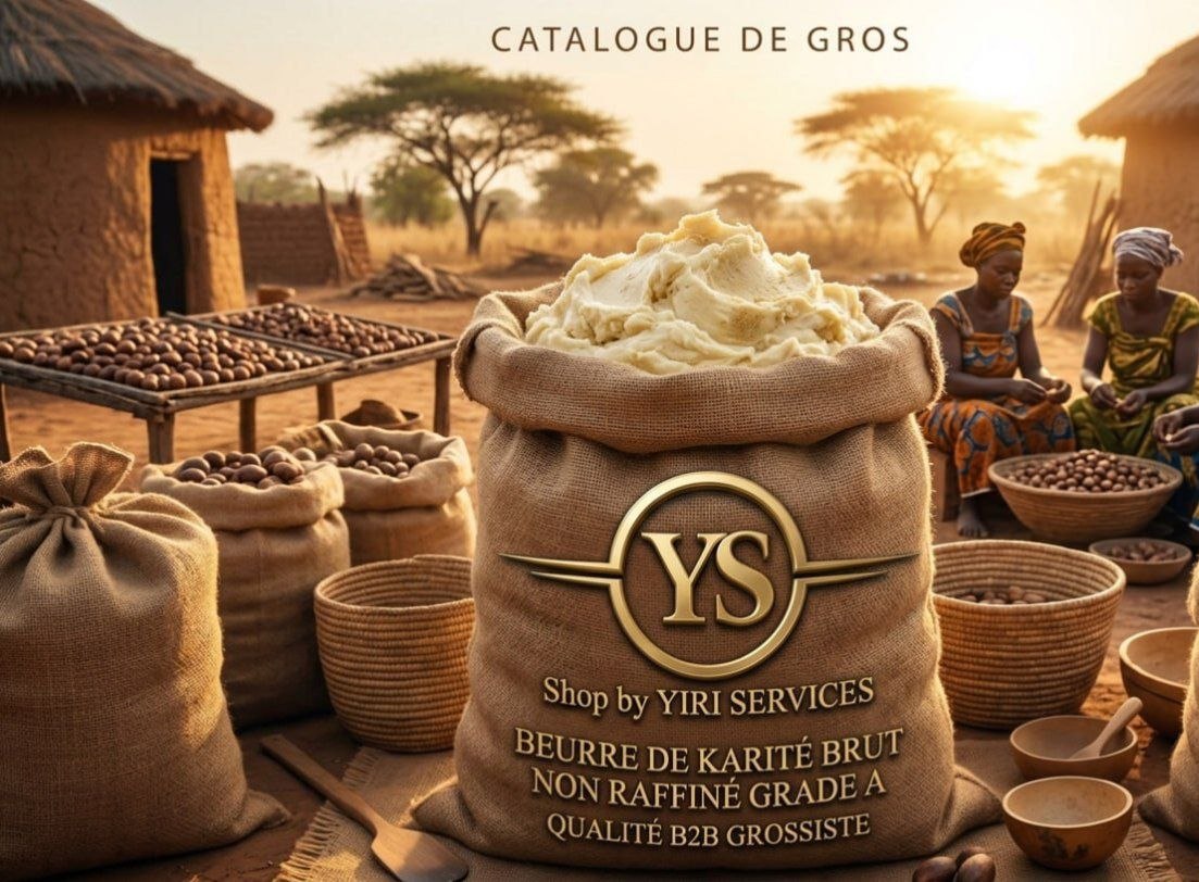 Beurre de karité brut grade A non raffiné – grossiste Korhogo Côte d'Ivoire