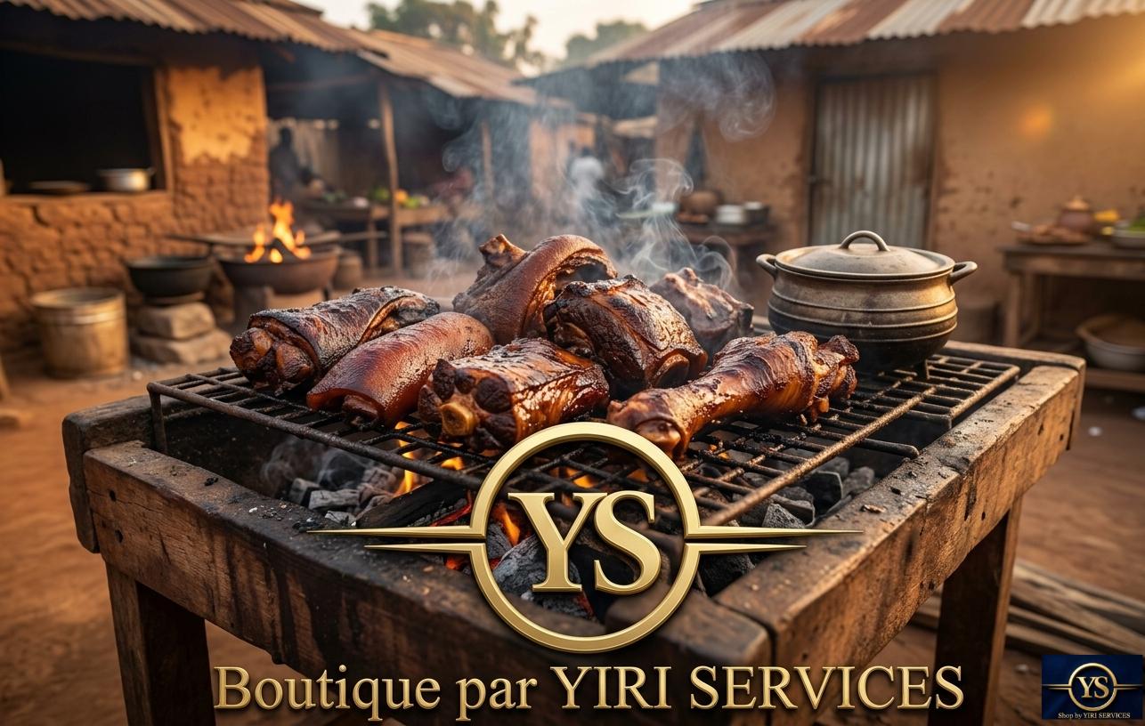 Viande de bœuf fumé africaine kit kpomo queue tête pattes pour sauce graine maquis